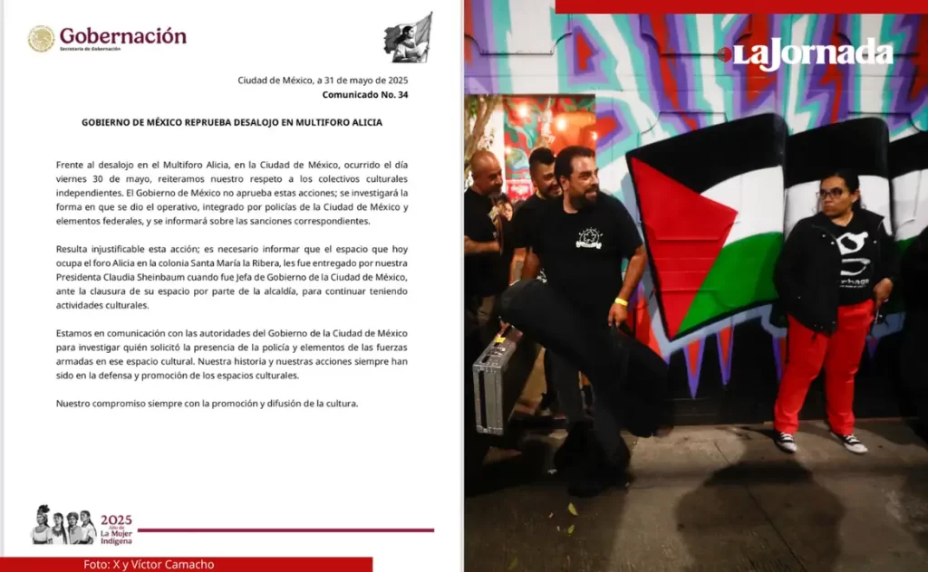 Condena Segob desalojo del Multiforo Alicia